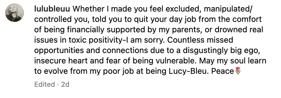 Lucy-Bleu Knight shared a statement after her death. Credit: Instagram/Lucy-Bleu Knight