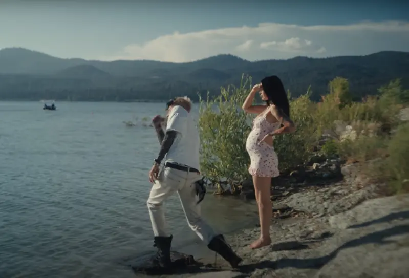 Megan sported a large bump in the video for 'Lonely Road'. Credit: YouTube