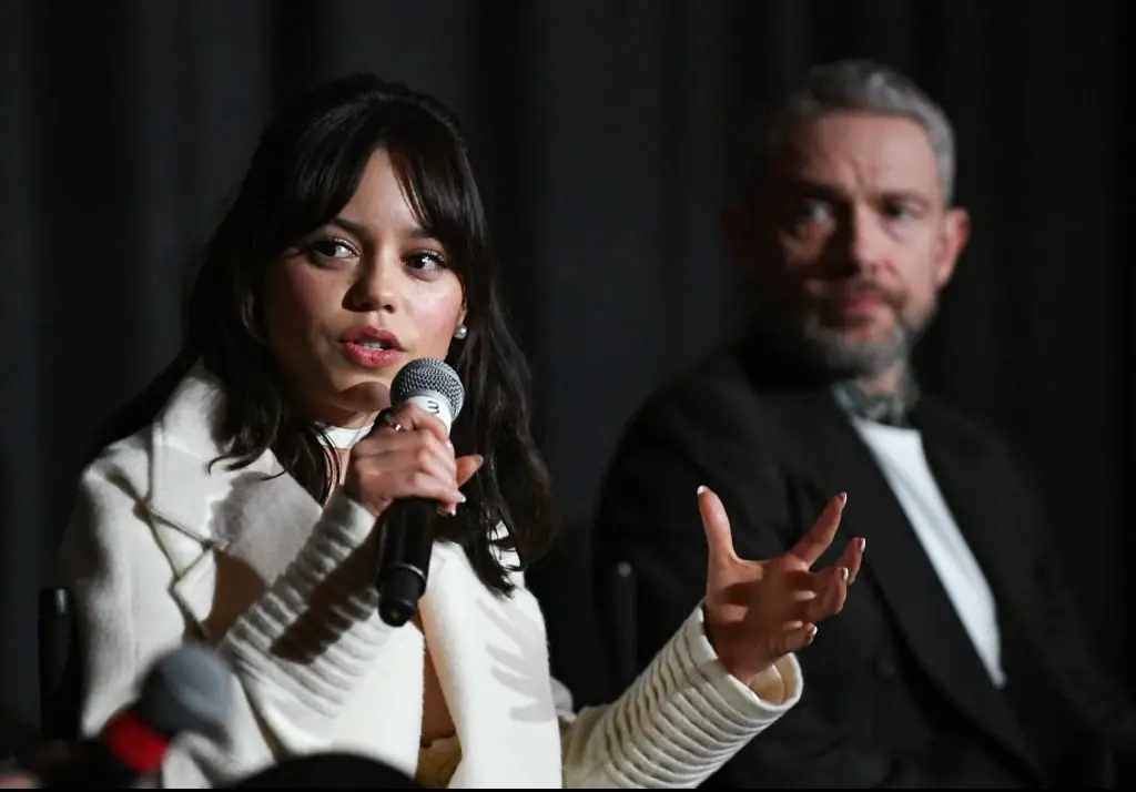 Ortega and Freeman have an age gap of 31 years. Credit: Jon Kopaloff/Getty