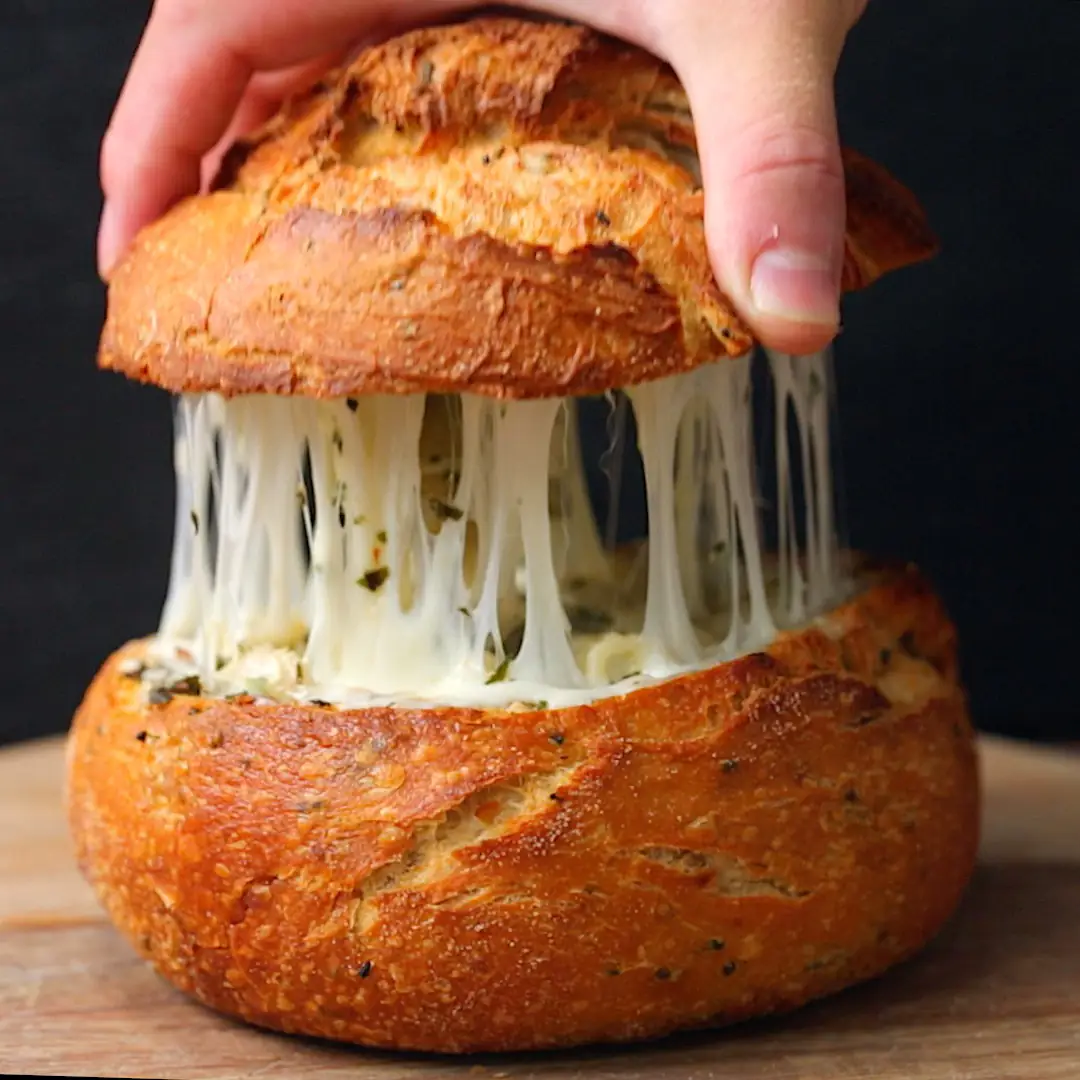 Creamy Pesto Chicken Bread Bowl