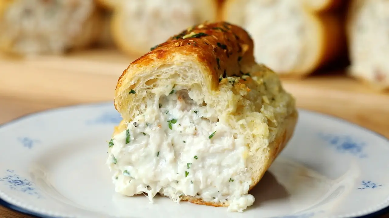 Carbonara Chicken Stuffed Garlic Bread