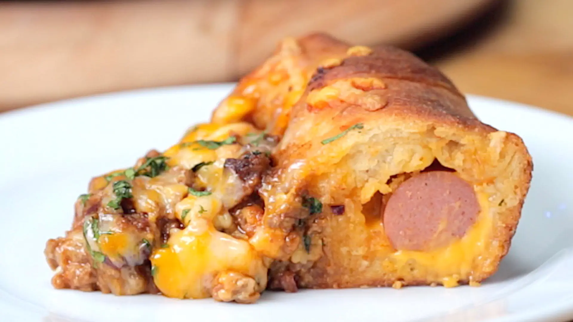 Stuffed Crust Chilli Dog Pizza