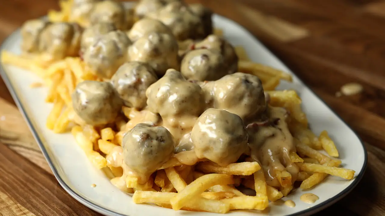 Cheeseburger Meatball Fries