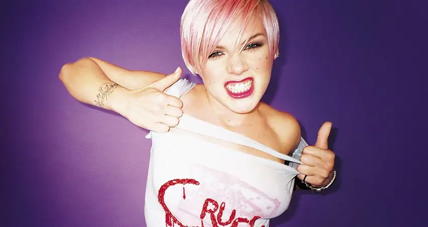P!nk seen hanging off the side of a building in Twitter clip