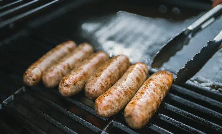 Sausages on barbecue