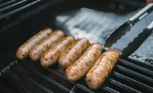 Sausages on barbecue