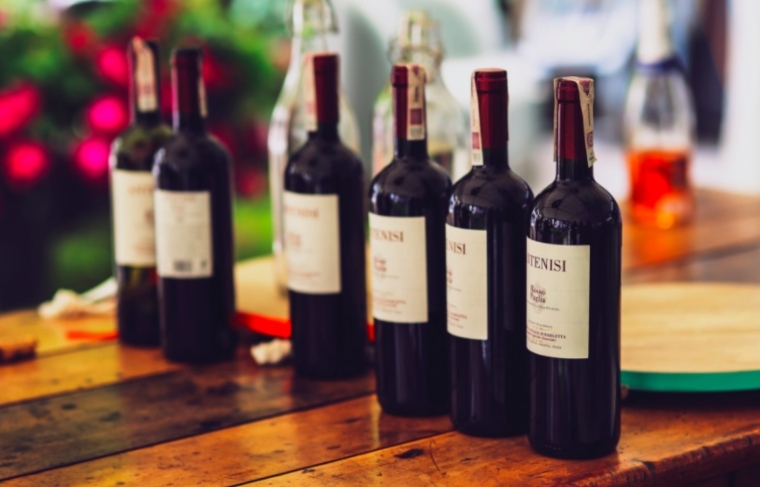 Bottles of wine. 