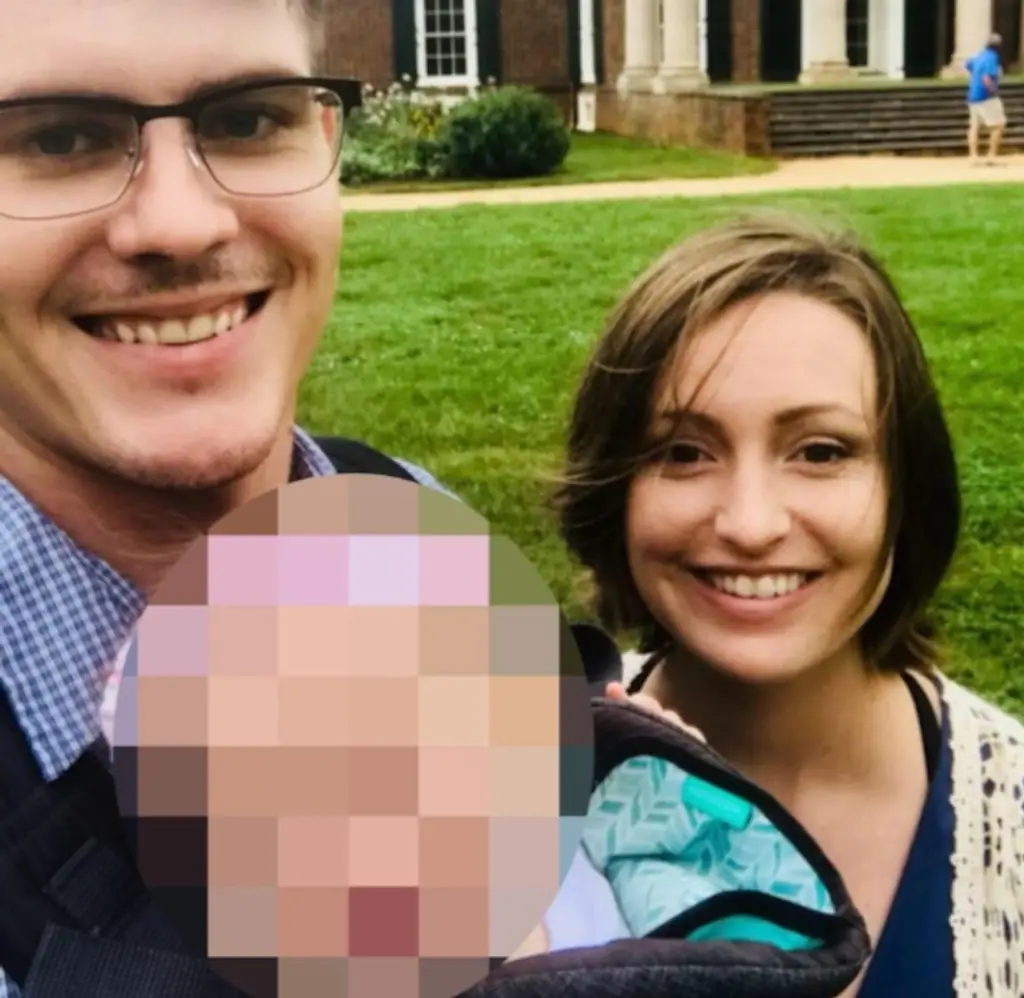 A family smiling. 