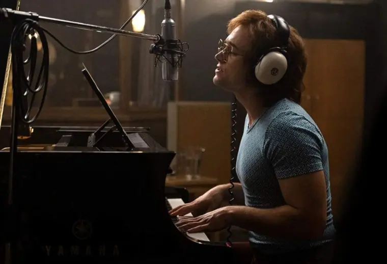 A scene from the upcoming Elton John biopic. 