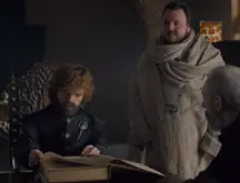 Sam presents Tyrion with A Song of Ice and Fire. 
