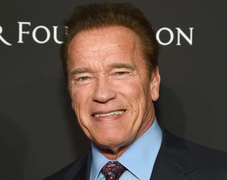 Arnold Schwarzenegger smiling.