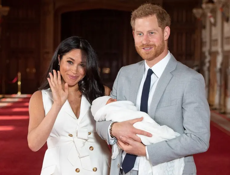 Baby Sussex with his parents.