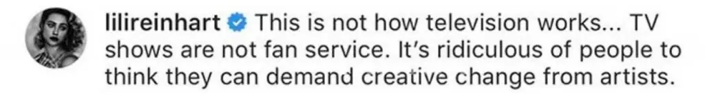 The Riverdale star called the petition 'ridiculous'