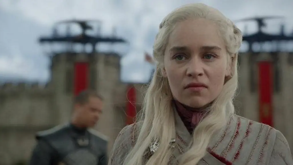 Daenerys looking upset.