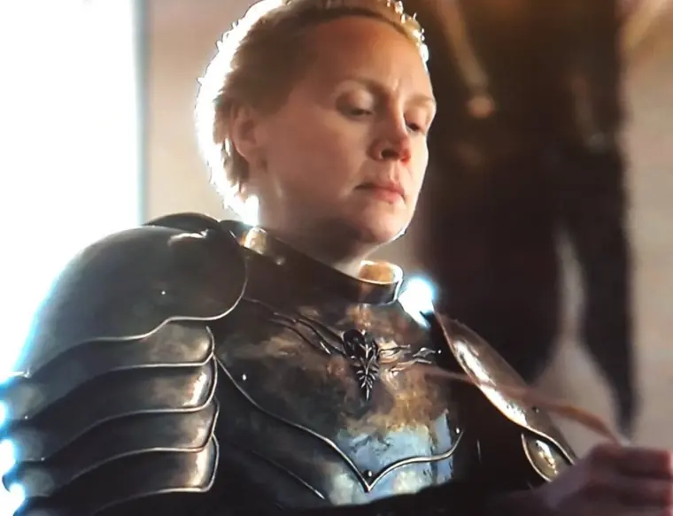 Brienne as Lord Commander of the Kingsguard. 