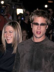 Actress Jennifer Aniston and actor Brad Pitt in 2001. 