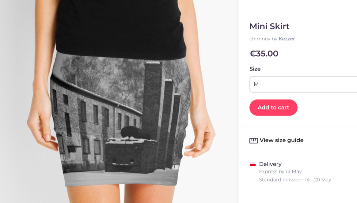 redbubble holocaust auschwitz skirt