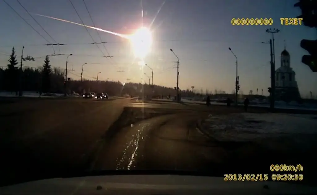 A meteor about to crash into the Earth. 