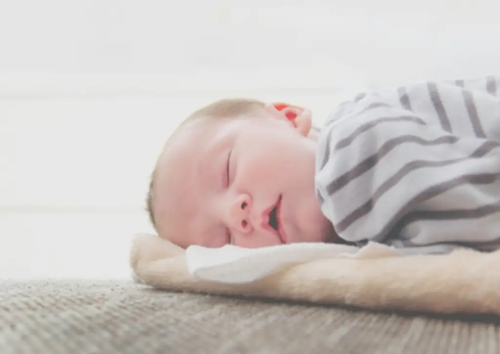 A baby sleeping. 