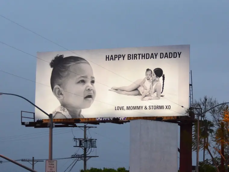 A billboard Kylie Jenner had erected to celebrate Travis Scott's birthday.