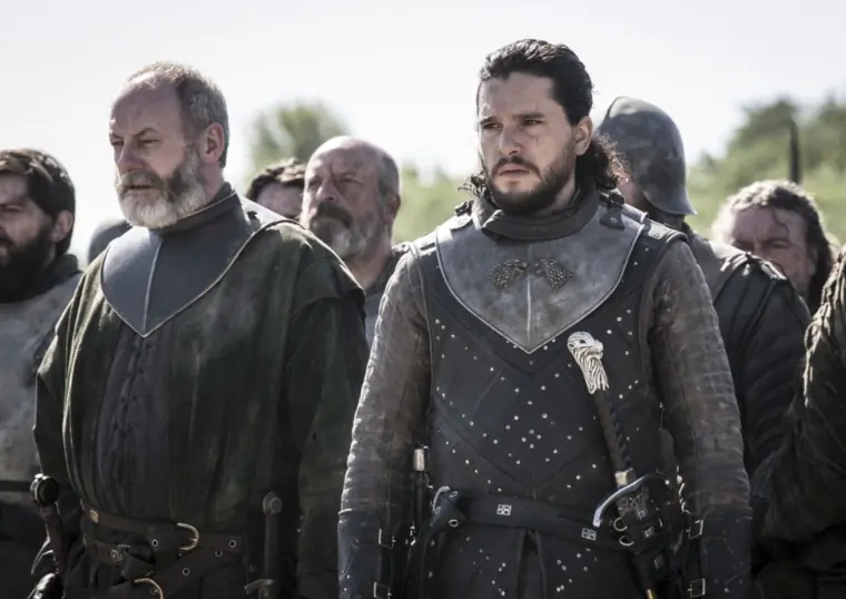 Ser Davos and Jon Snow having seen something on the battlefield. 
