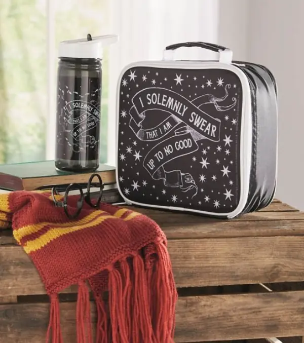 Aldi's hHarry Potter lunch box and water bottle. 