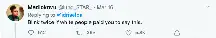 An image of a Twitter comment.