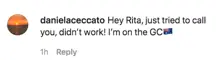 An Instagram comment.