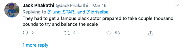 An image of a Twitter comment.