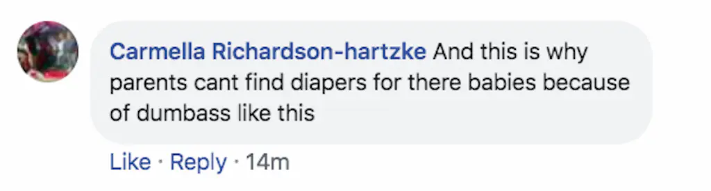 A Facebook comment.