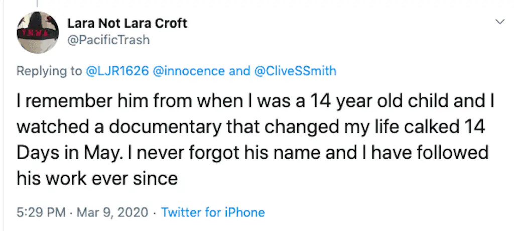 A Twitter comment. 