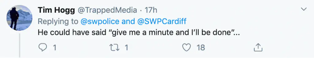 A Twitter comment.