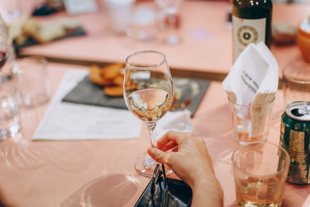 A glass of wine