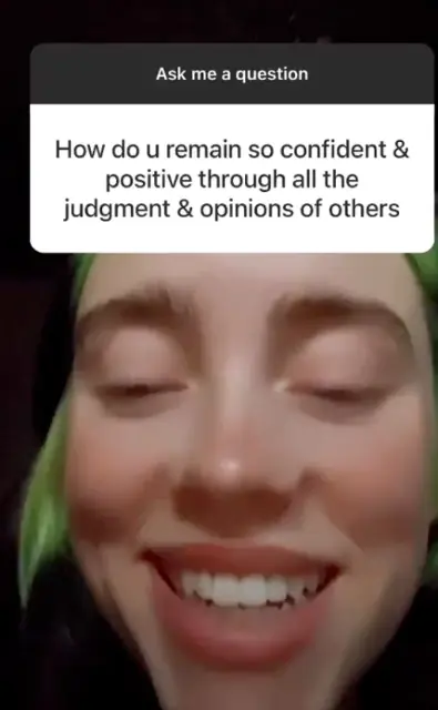 Billie Eilish laughing.