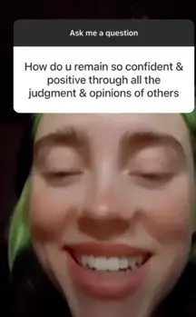 Billie Eilish laughing.