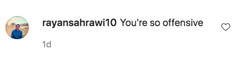 An Instagram comment.