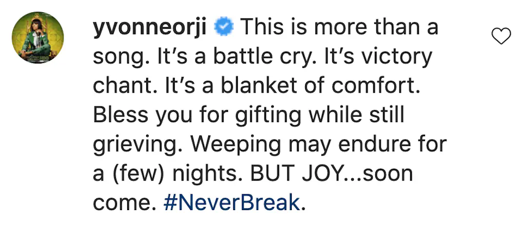 An Instagram comment. 