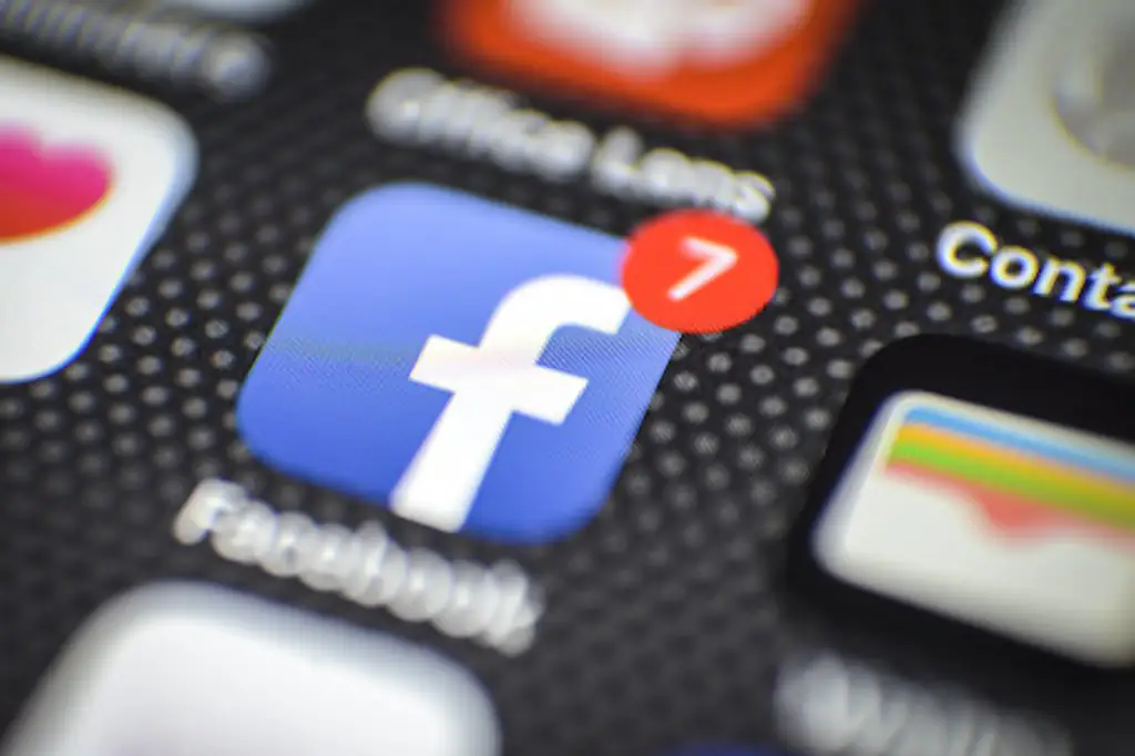 A Facebook notification on a cell phone.