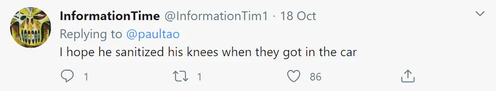 An image of a tweet.