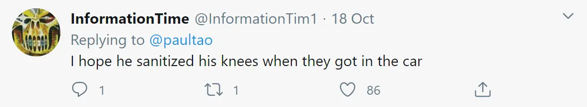 An image of a tweet.