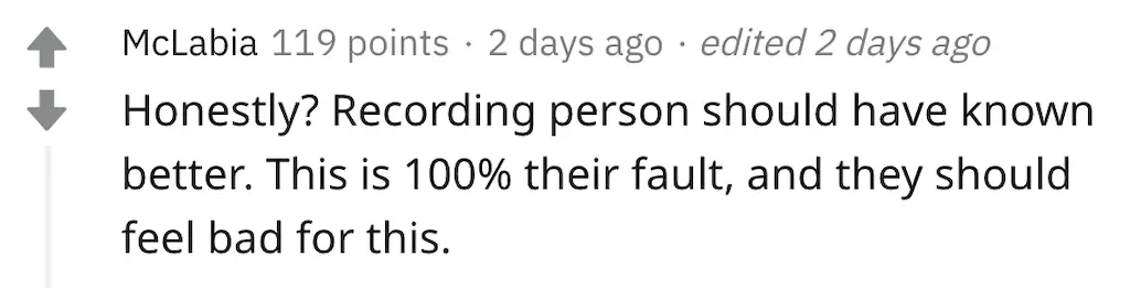 An image of a Reddit comment. 