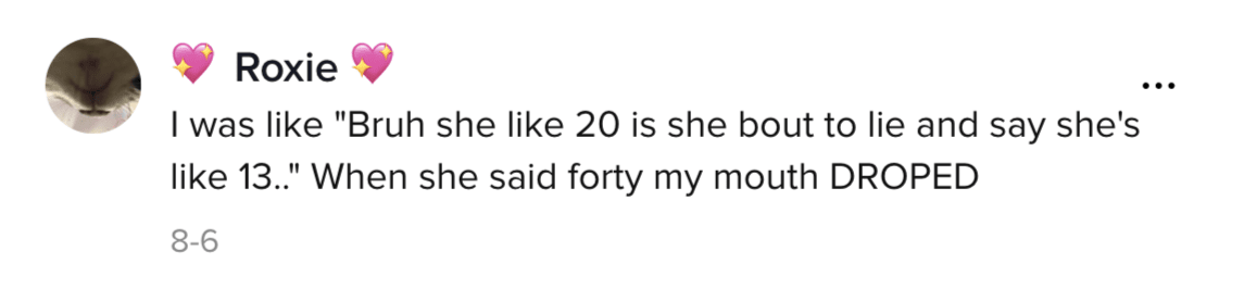 A TikTok comment.