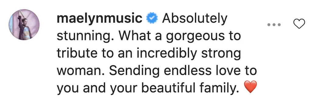An Instagram comment. 