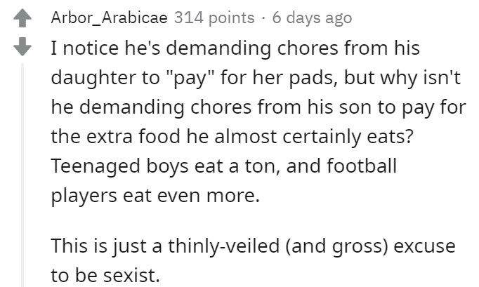 A Reddit comment.