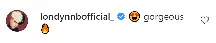 An Instagram comment. 