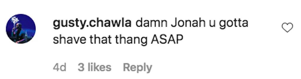 An Instagram comment.