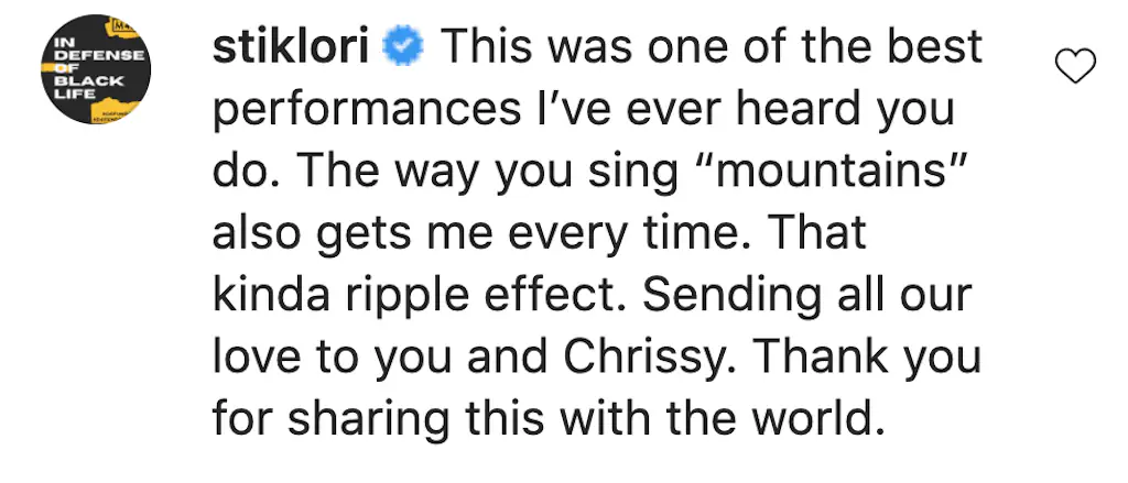 An Instagram comment. 
