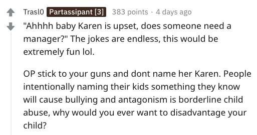 A Reddit comment.