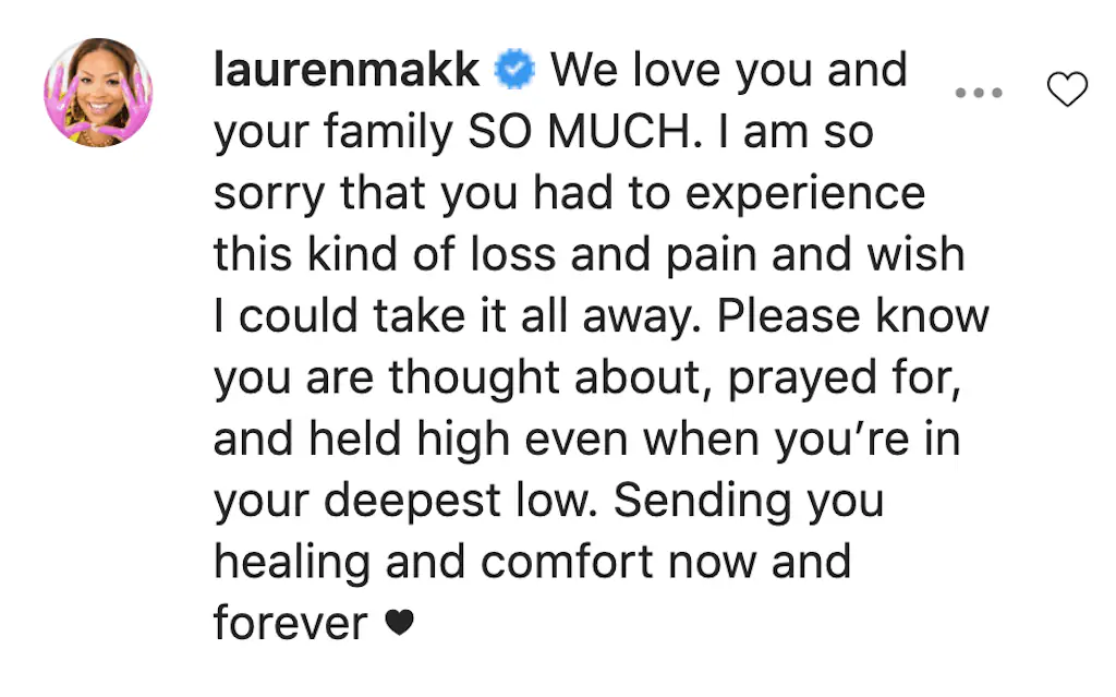 An Instagram comment. 