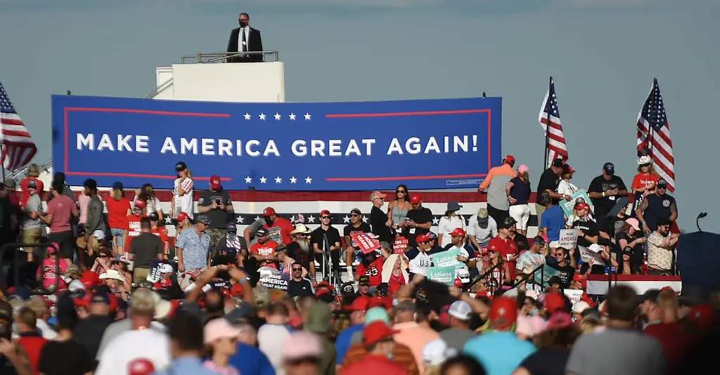 An image of Trump's presidential rally. 
